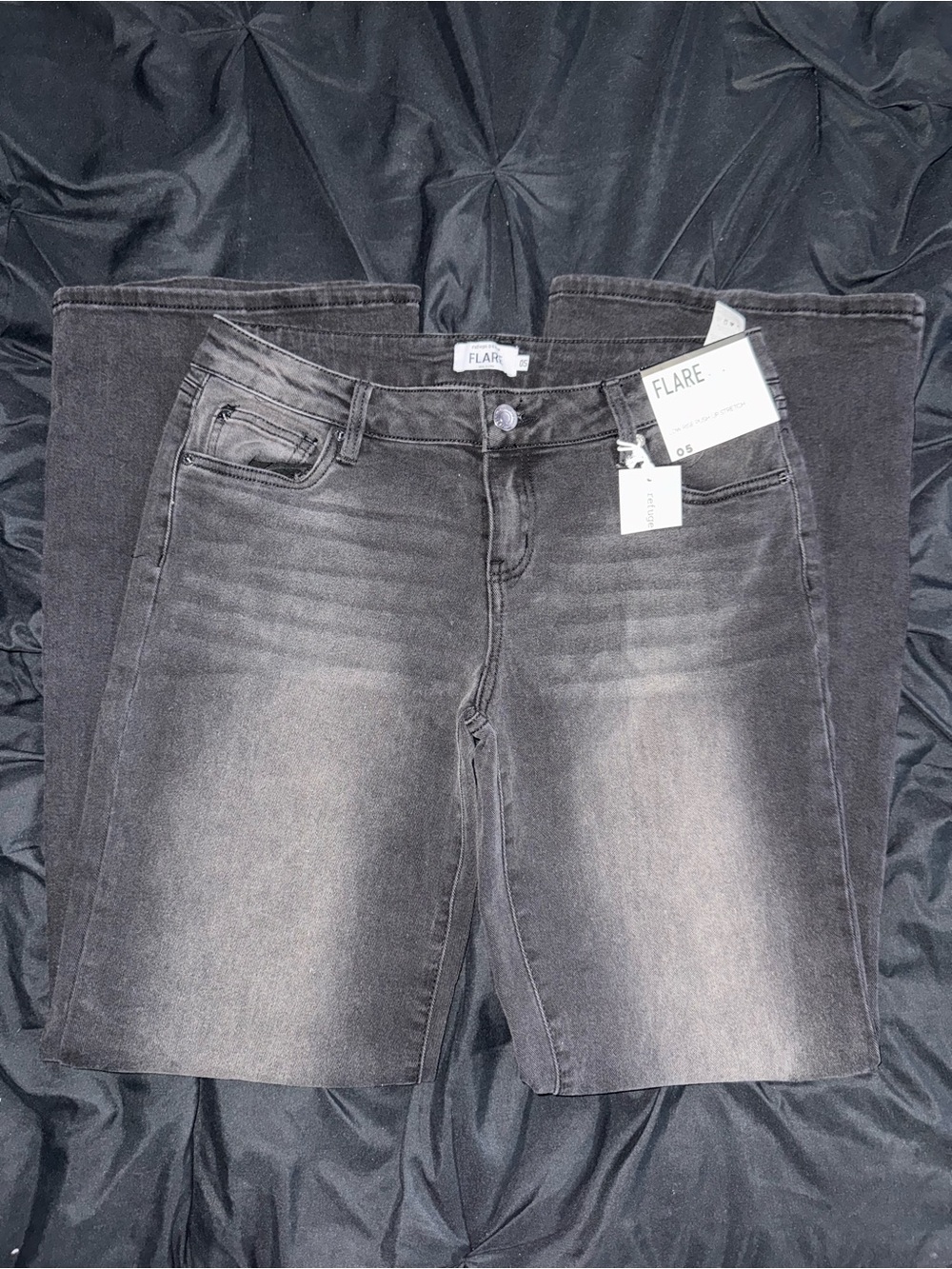 NWT FLARE Black Washed Denim Jeans